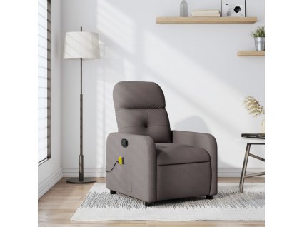 vidaXL Masážní polohovací křeslo taupe textil