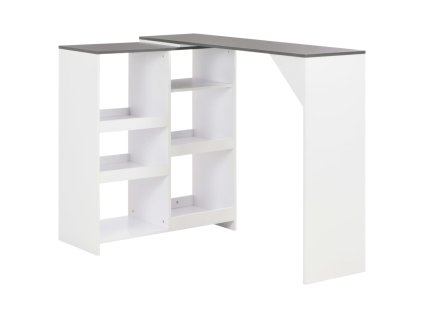 vidaXL Barový stůl s pohyblivým regálem bílý 138 x 39 x 110 cm