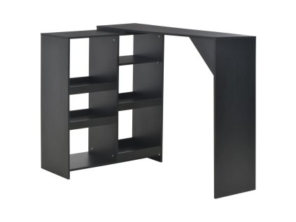 vidaXL Barový stůl s pohyblivým regálem černý 138 x 39 x 110 cm