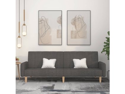 vidaXL 2místná rozkládací pohovka tmavě šedá textil