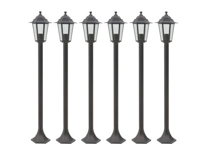 vidaXL Zahradní sloupové lampy 6 ks E27 110 cm hliníkové bronzové