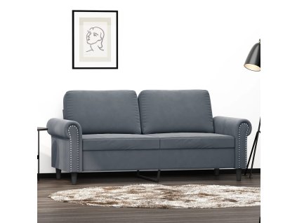 vidaXL 2místná pohovka tmavě šedá 140 cm samet