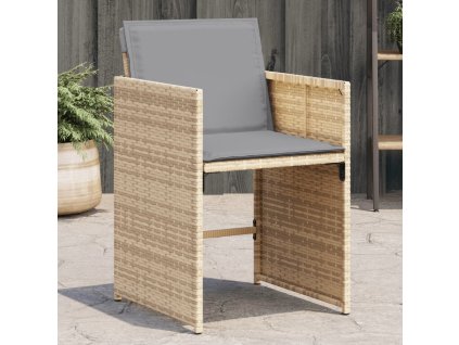 vidaXL Zahradní křesla s poduškami 4 ks smíšená béžová polyratan