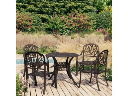 vidaXL 5dílný bistro set litý hliník bronzový