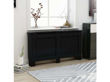 vidaXL Kryt na radiátor černý 152 x 19 x 81,5 cm MDF