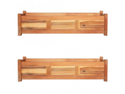 vidaXL Vyvýšené záhony 2 ks akáciové dřevo 100 x 30 x 25 cm