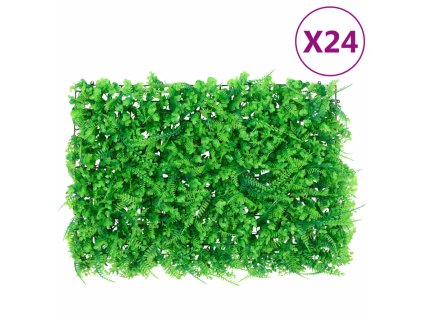 vidaXL Umělý plot s listy kapradiny 24 ks zelený 40 x 60 cm