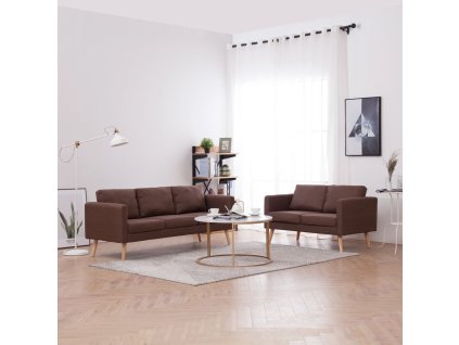 vidaXL 2dílná sedací souprava textilní hnědá