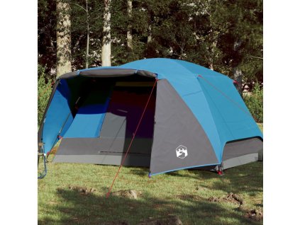 vidaXL Rodinný stan s verandou pro 6 osob modrý nepromokavý