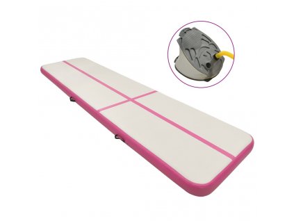 vidaXL Nafukovací žíněnka s pumpou 800 x 100 x 15 cm PVC růžová