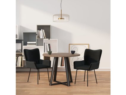 vidaXL Jídelní židle 2 ks černé samet