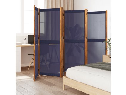 vidaXL 6dílný paraván tmavě modrý 420 x 180 cm