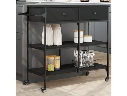 vidaXL Kuchyňský vozík černý 105 x 42 x 95 cm kompozitní dřevo