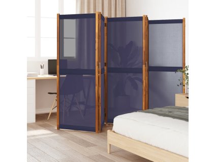vidaXL 5dílný paraván tmavě modrý 350 x 180 cm