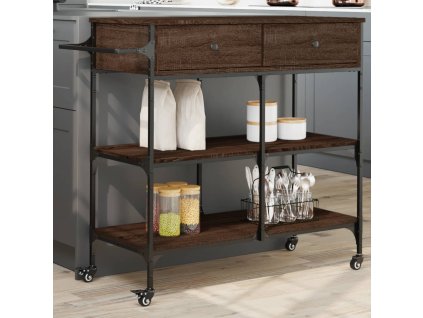 vidaXL Kuchyňský vozík hnědý dub 105 x 42 x 95 cm kompozitní dřevo