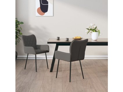 vidaXL Jídelní židle 2 ks tmavě šedé textil