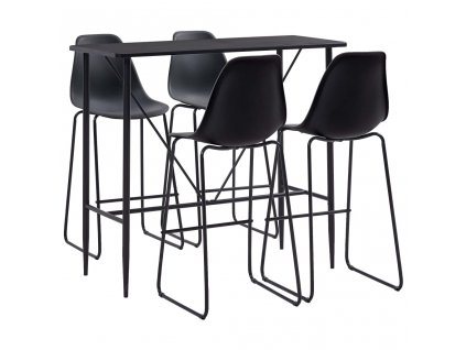 vidaXL 5dílný barový set plast černý