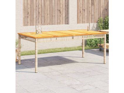 vidaXL Zahradní stůl béžový 180 x 90 x 75 cm polyratan akáciové dřevo