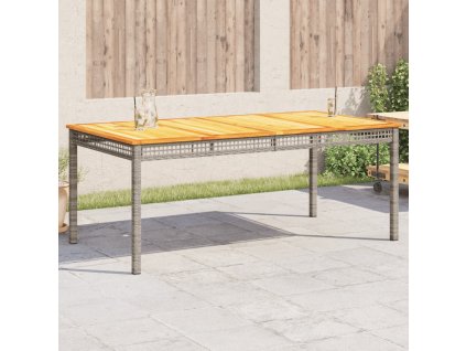 vidaXL Zahradní stůl šedý 180 x 90 x 75 cm polyratan akáciové dřevo