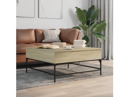 vidaXL Konferenční stolek dub sonoma 95 x 95 x 45 cm kompozit a kov