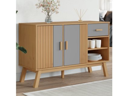 vidaXL Příborník OLDEN šedý a hnědý 114x43x73,5 cm masivní borovice