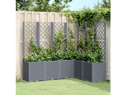 vidaXL Zahradní truhlík s treláží modrá šedá 160 x 120 x 140 cm PP