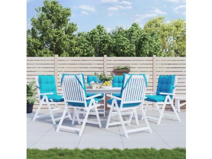 vidaXL Podušky na židli s nízkým opěradlem 6 ks tyrkysové oxford