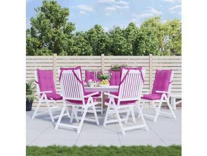 vidaXL Podušky na židli s vysokým opěradlem 6 ks růžové látka oxford