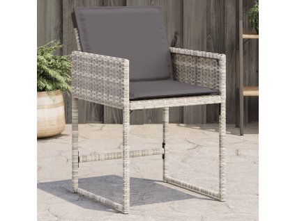 vidaXL Zahradní křesla s poduškami 4 ks světle šedá polyratan