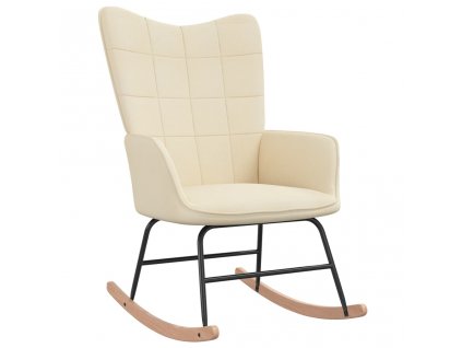 vidaXL Houpací křeslo krémové textil
