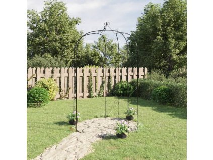 vidaXL Zahradní oblouk černý Ø180 x 255 cm ocel