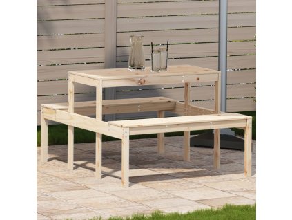 vidaXL Piknikový stůl 110 x 134 x 75 cm masivní borové dřevo