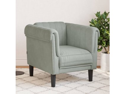 vidaXL Křeslo světle šedé samet