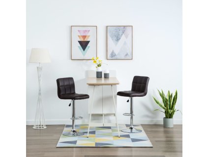 vidaXL Barové stoličky 2 ks hnědé umělá kůže