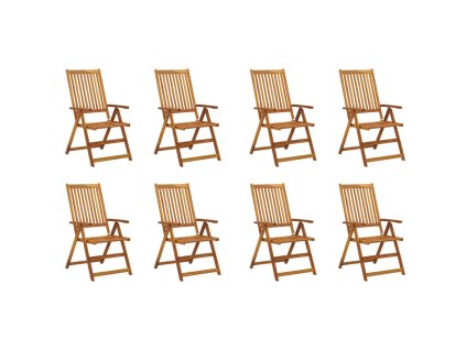 vidaXL Skládací zahradní židle 8 ks masivní akáciové dřevo