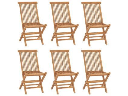 vidaXL Skládací zahradní židle 6 ks masivní teakové dřevo