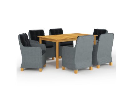 vidaXL 7dílný zahradní jídelní set světle šedý