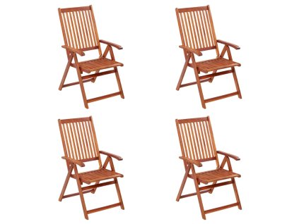 vidaXL Skládací zahradní židle 4 ks masivní akáciové dřevo