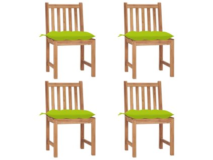 vidaXL Zahradní židle 4 ks s poduškami masivní teak