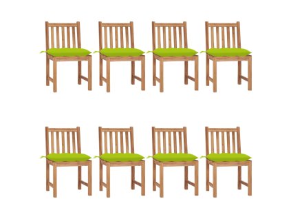 vidaXL Zahradní židle s poduškami 8 ks masivní teak