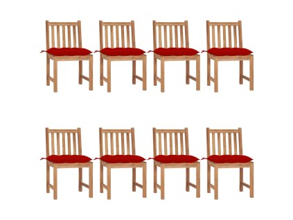 vidaXL Zahradní židle s poduškami 8 ks masivní teak