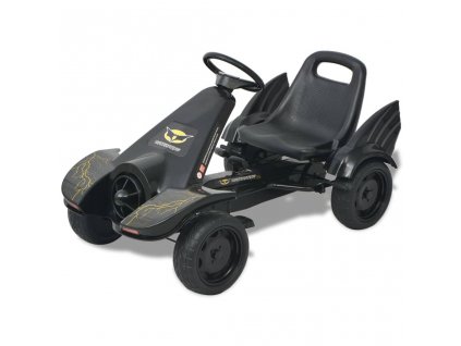vidaXL Šlapací motokára s nastavitelným sedátkem černá