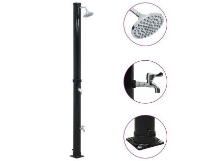 vidaXL Solární sprcha černá 220 cm 20 l