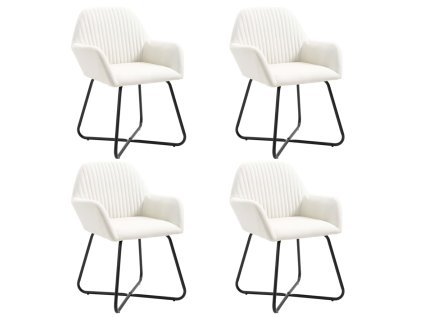 vidaXL Jídelní židle 4 ks krémové textil