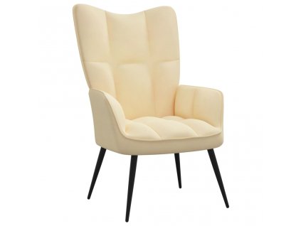 vidaXL Relaxační židle krémově bílá samet