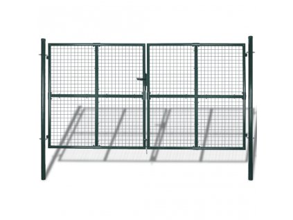 vidaXL Dvoukřídlé plotové brány 300 x 150 cm práškově lakovaná ocel