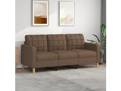 vidaXL 3místná pohovka hnědá 180 cm textil