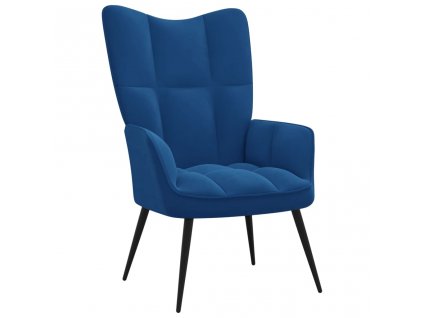 vidaXL Relaxační křeslo modré samet