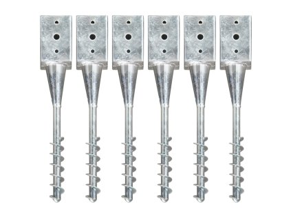 vidaXL Kotvící hroty 6 ks stříbrné 9 x 9 x 56 cm pozinkovaná ocel