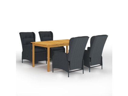 vidaXL 5dílný zahradní jídelní set tmavě šedý